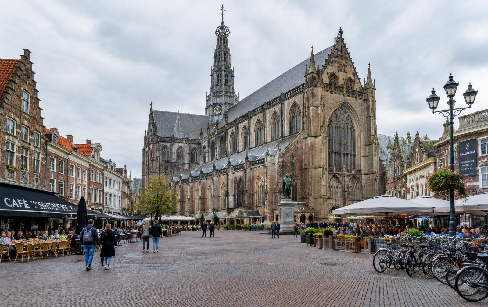 The Grote Markt square in Haarlem, Netherlands